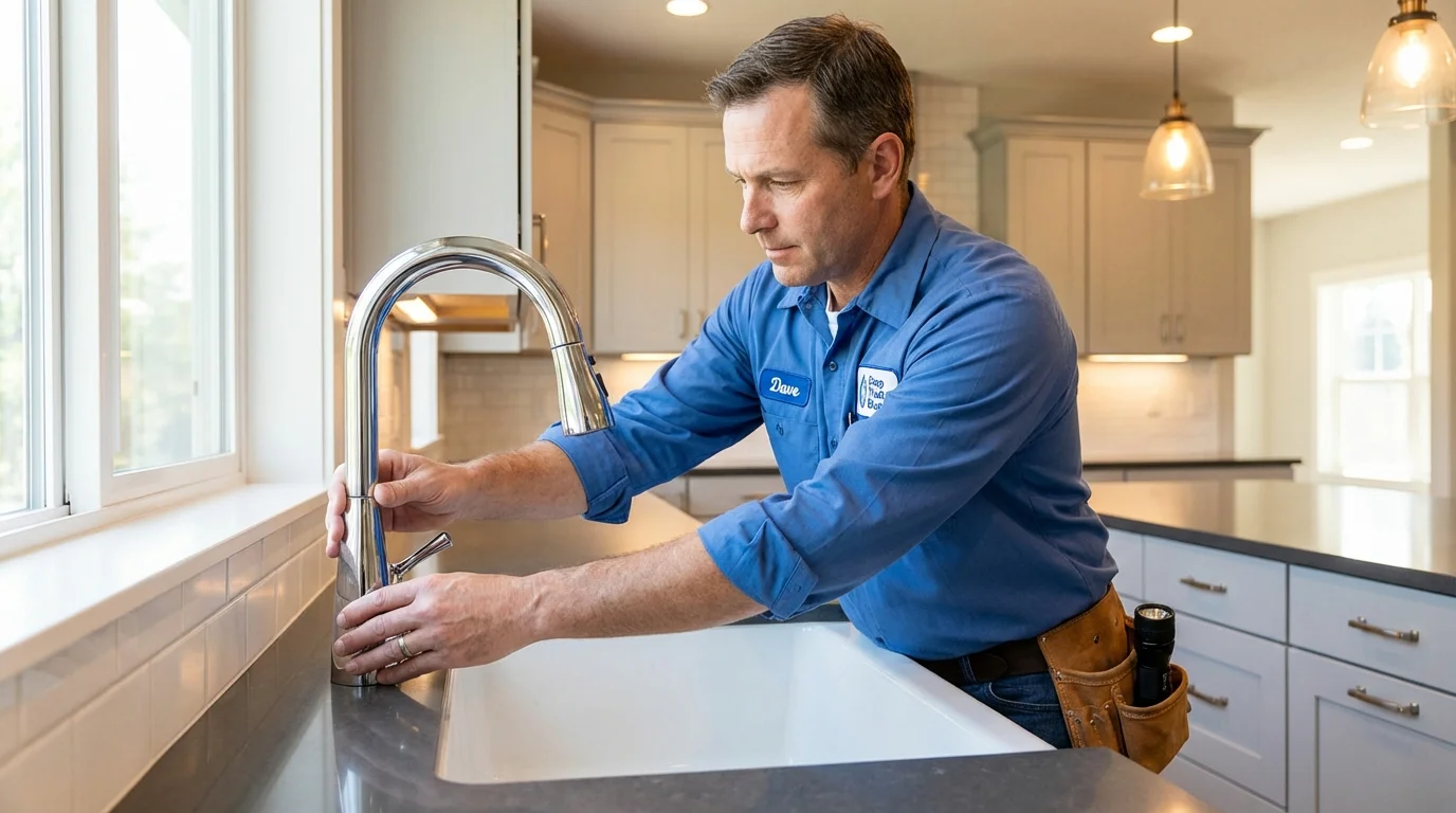 Kitchen faucet installation by Johns Plumbing LLC in Shelter Island Heights